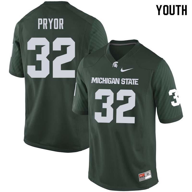 Youth #32 Corey Pryor Michigan State College Football Jerseys Sale-Green